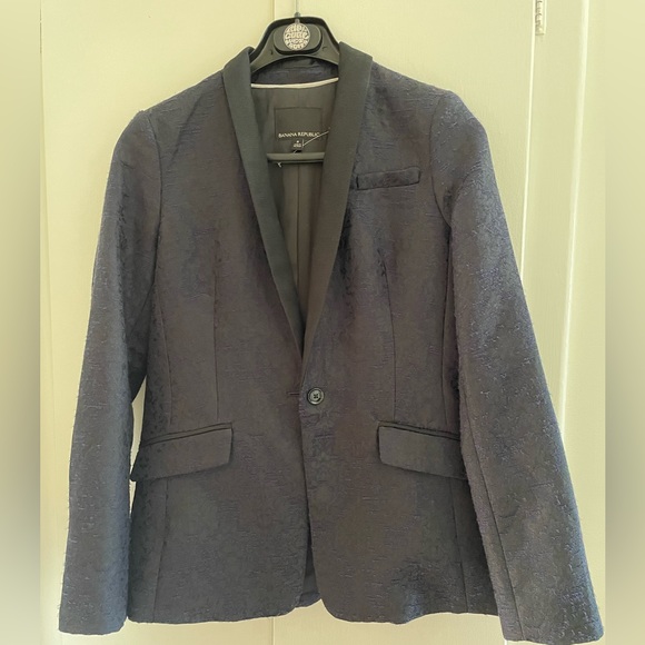 Banana Republic Women's Twill Jacket Size 8 Dark Navy Blue Lined Single Breast - Picture 11 of 11